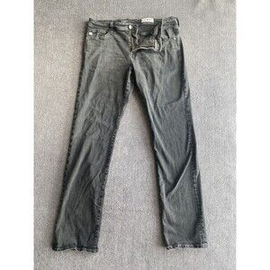 AG Adriano Goldschmied The Graduate Tailored Jeans Tag36  35x33 Mens Black Denim